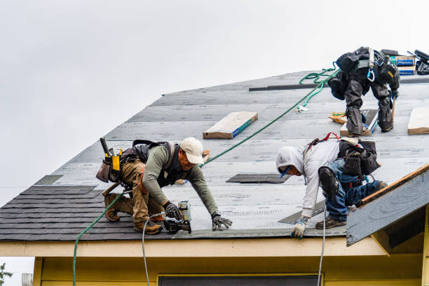 Professional Gutter Installation technician working in Monterey, MA